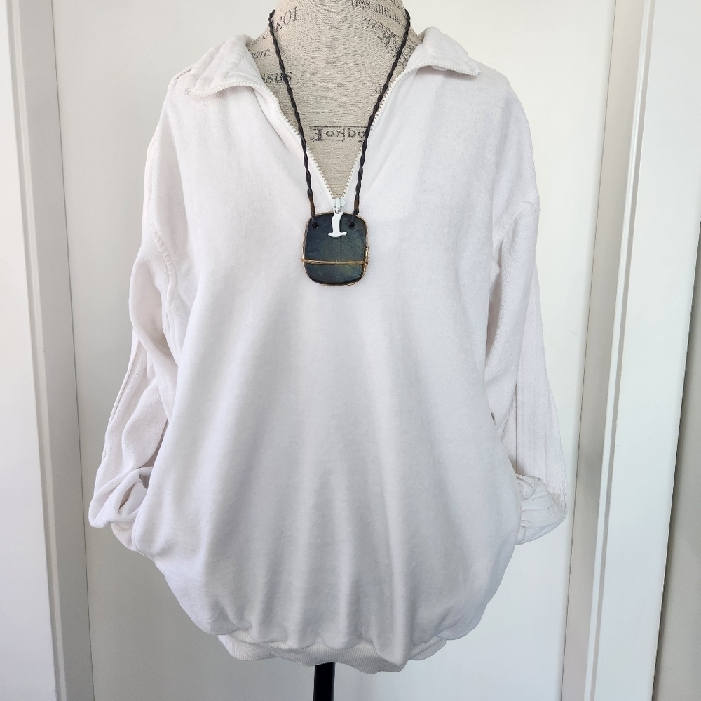 MOVE 80s white track pullover